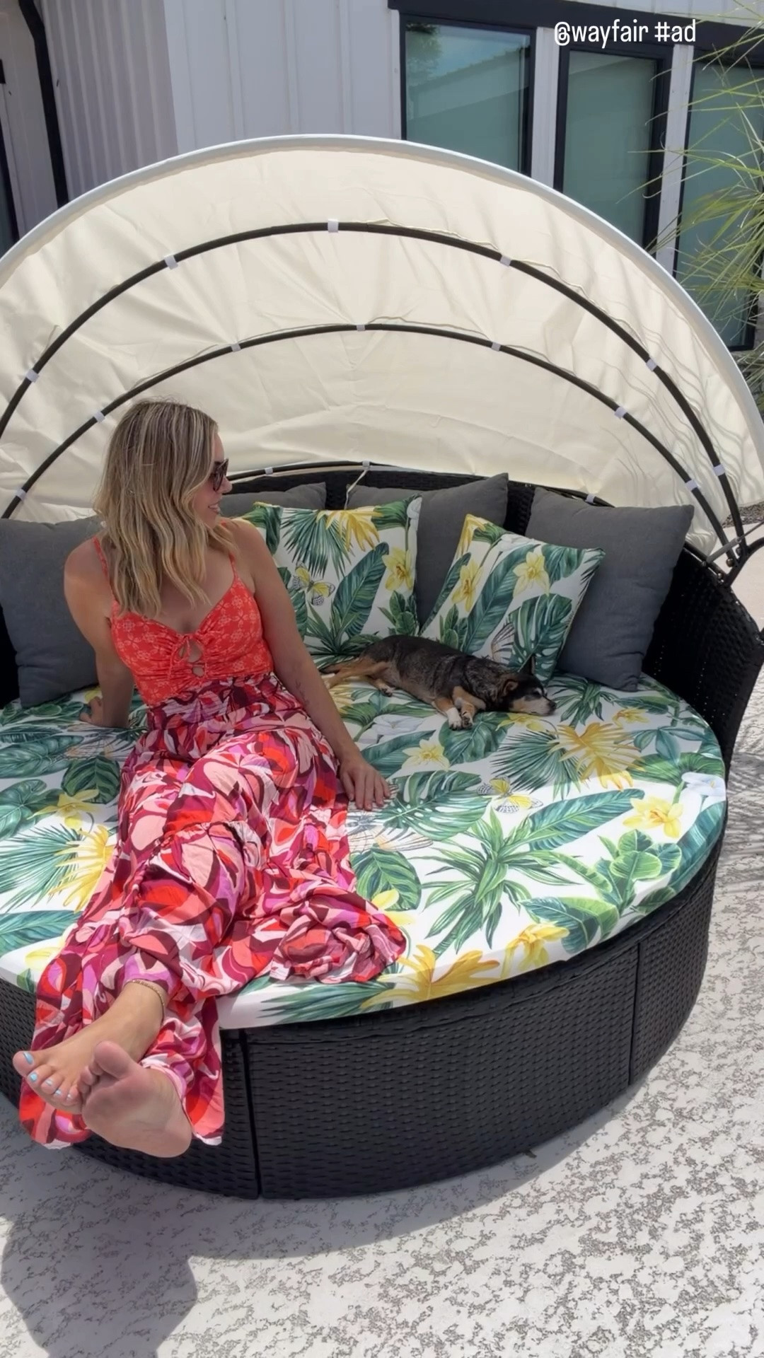 #ad I’m a sucker for good patio furniture and I love having a lot of seating for all of our friends and family. This daybed is huge, but not too huge and it seems very durable. I’m obsessed with the cover and our new fire pit. @wayfair #wishyouwerehere #outdoor #Wayfair #WayfairPartner

#LTKHome
