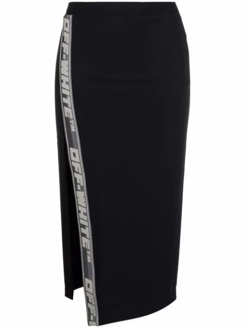 logo-tape detail high-waisted skirt | Farfetch (UK)