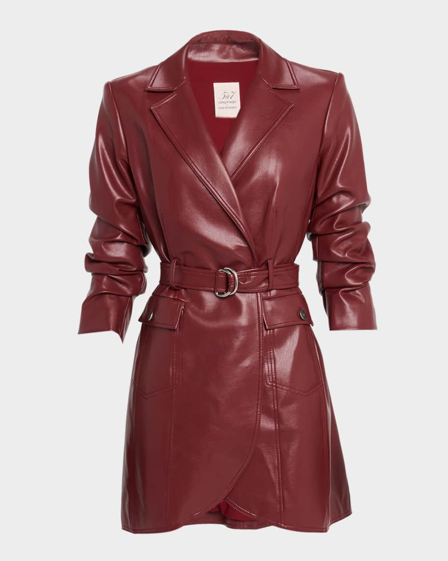 Cinq a Sept Jenessa Vegan Leather Mini Blazer Dress | Neiman Marcus