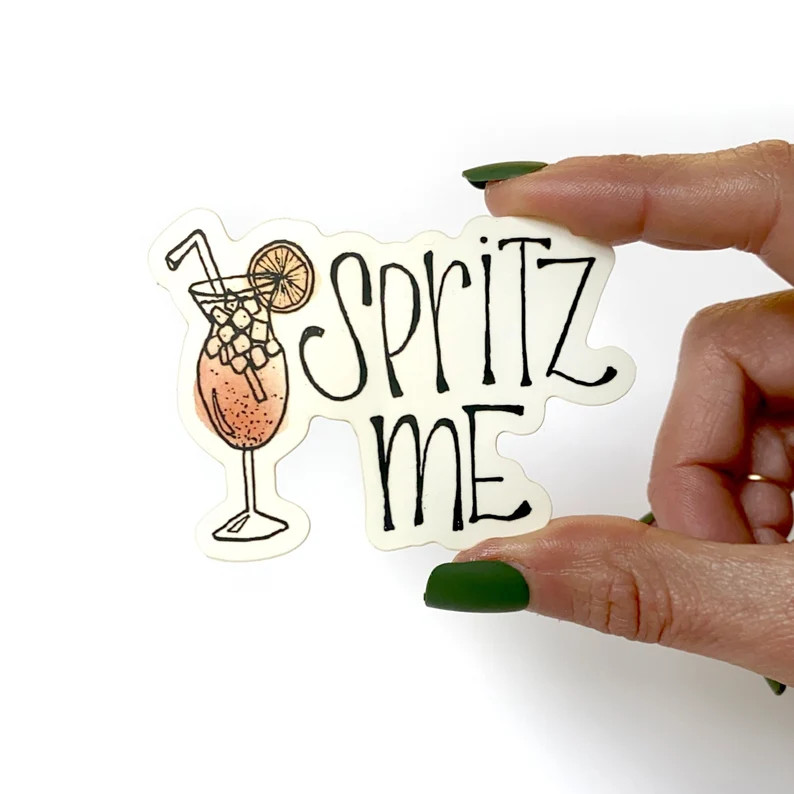 Aperol Spritz Sticker, "Spritz Me", Sticker for Water Bottle, Sticker for Laptop, Waterproof Stic... | Etsy (US)
