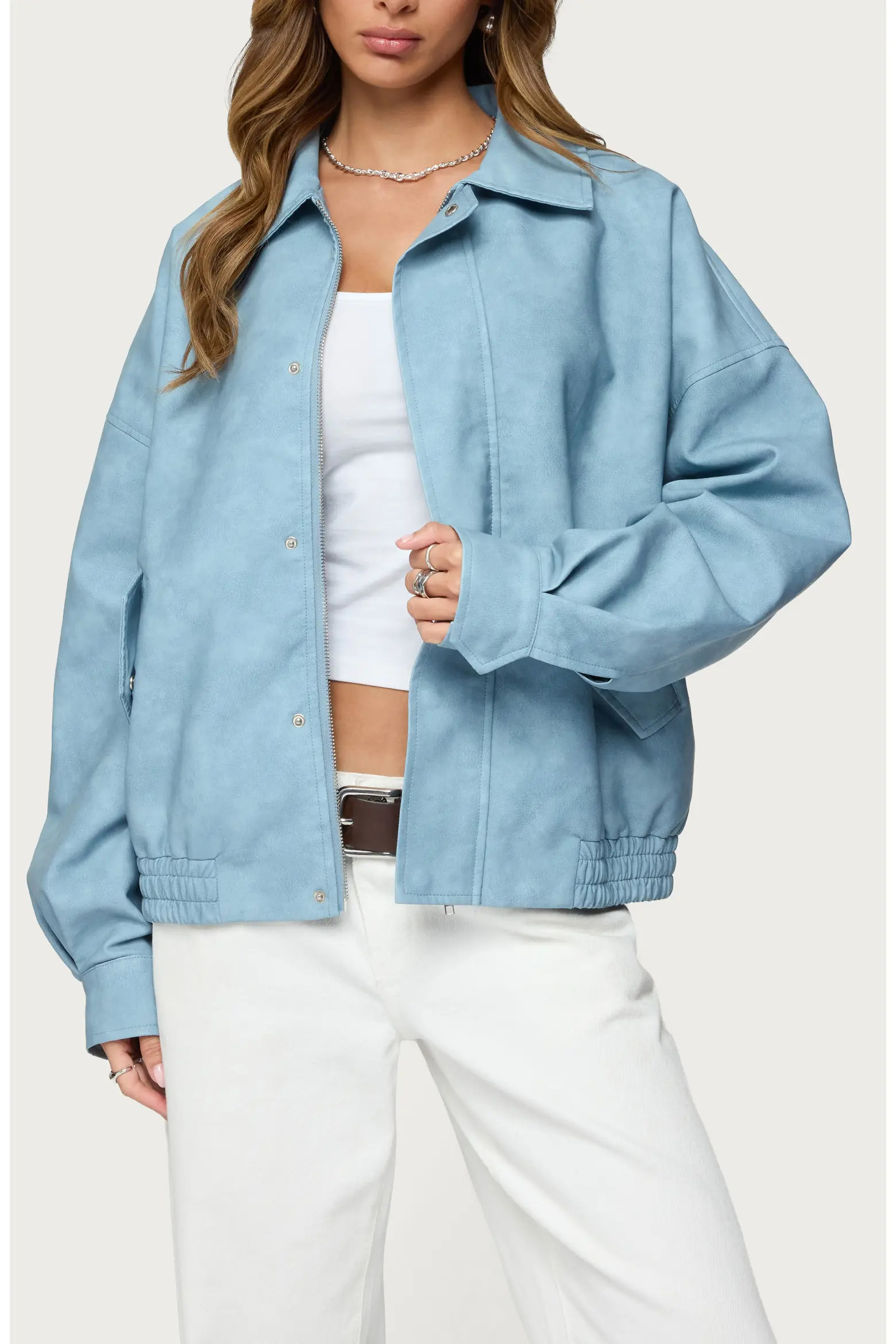 Oversize Faux Leather Jacket (Women) | Nordstrom | Nordstrom
