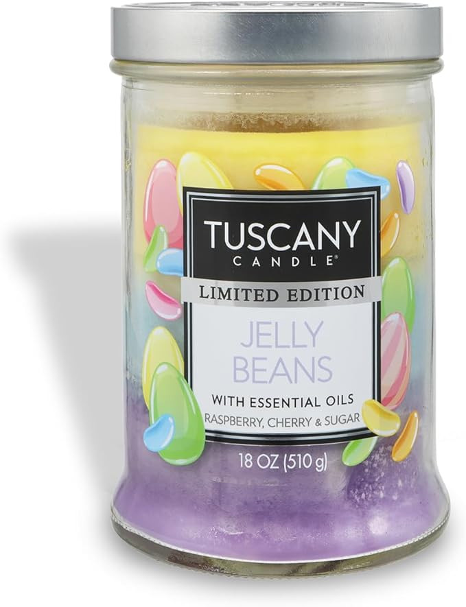 Tuscany Candle Jelly Beans: Raspberry & Cherry Scented Easter Candle, 18 oz | Amazon (US)