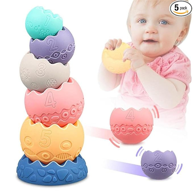 Baby Sensory Balls Teething Toys 6 9 12 18 Months Soft Building Blocks Toddlers Montessori Fine M... | Amazon (US)