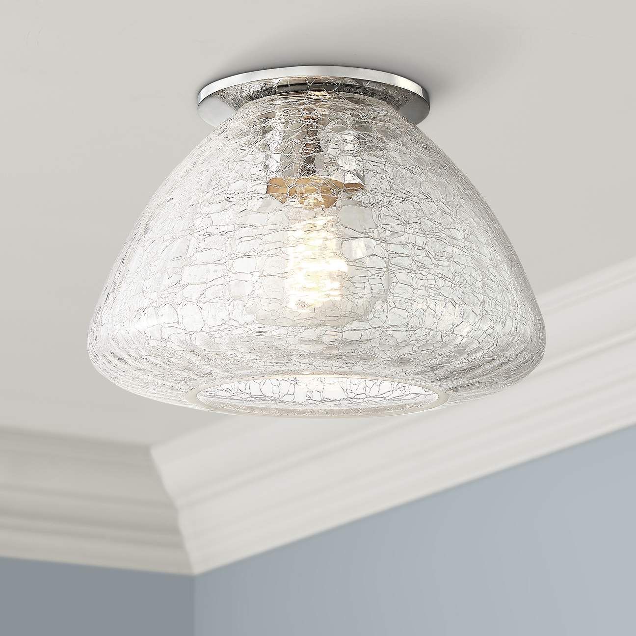 Mitzi Maya 9" Wide Polished Nickel Ceiling Light | LampsPlus.com