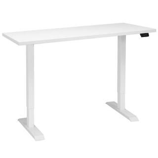 48 in. White Electric Sit to Stand Desk Adjustable Standing Desk Workstation with White Tabletop | The Home Depot