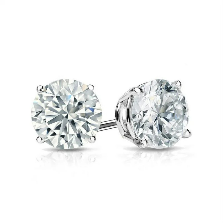 JeenMata 2 Carat Round Moissanite Adult Stud Earrings In 18K White Gold, Female (4.5)4.5 stars ou... | Walmart (US)