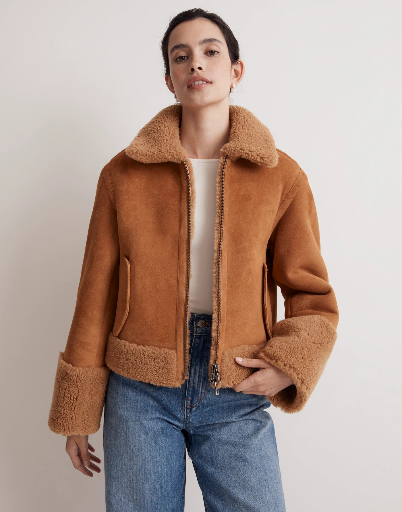 Shearling Zip-Front Jacket | Madewell | Madewell