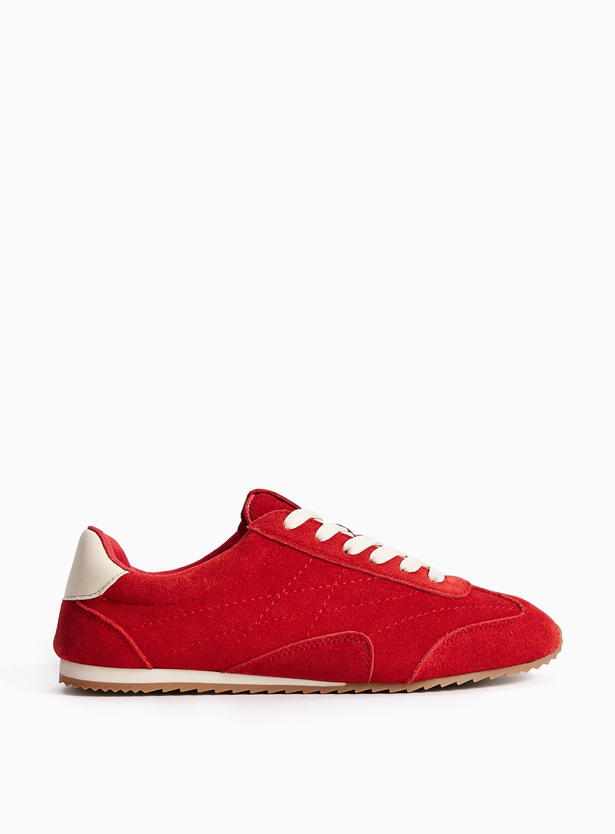 Red Suede Leather Low Profile Trainers 5 | Tu Clothing