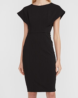 Cap Sleeve V-Back Sheath Dress | Express