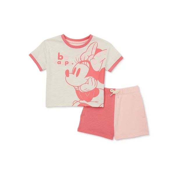 Minnie Mouse Toddler Girls T-Shirt and Shorts Set, 2-Piece, Sizes 12M-5T | Walmart (US)