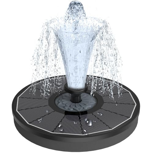 Yzert Solar Fountain for Bird Bath Direct Sunlight High Efficiency 3.5W Glass Panel Solar Water Fountain Outdoor Garden Flower (Black) | Amazon (US)