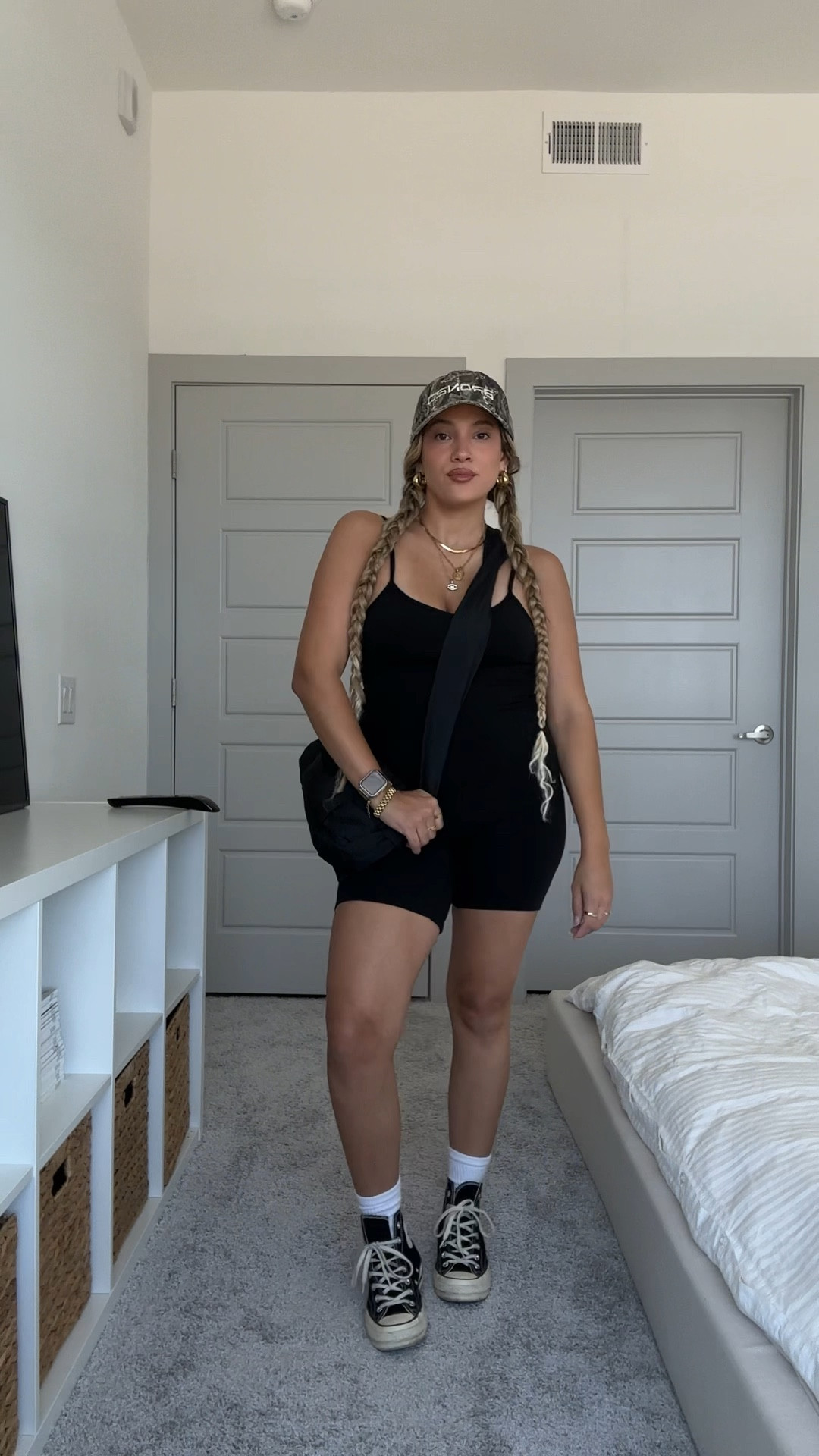 Romper - medium
Hat is from @heitmat on ig 

Everyday outfit. Artizia outfit. Aritzia romper. Casual outfit inspo. Mom outfit. Easy fashion. 
