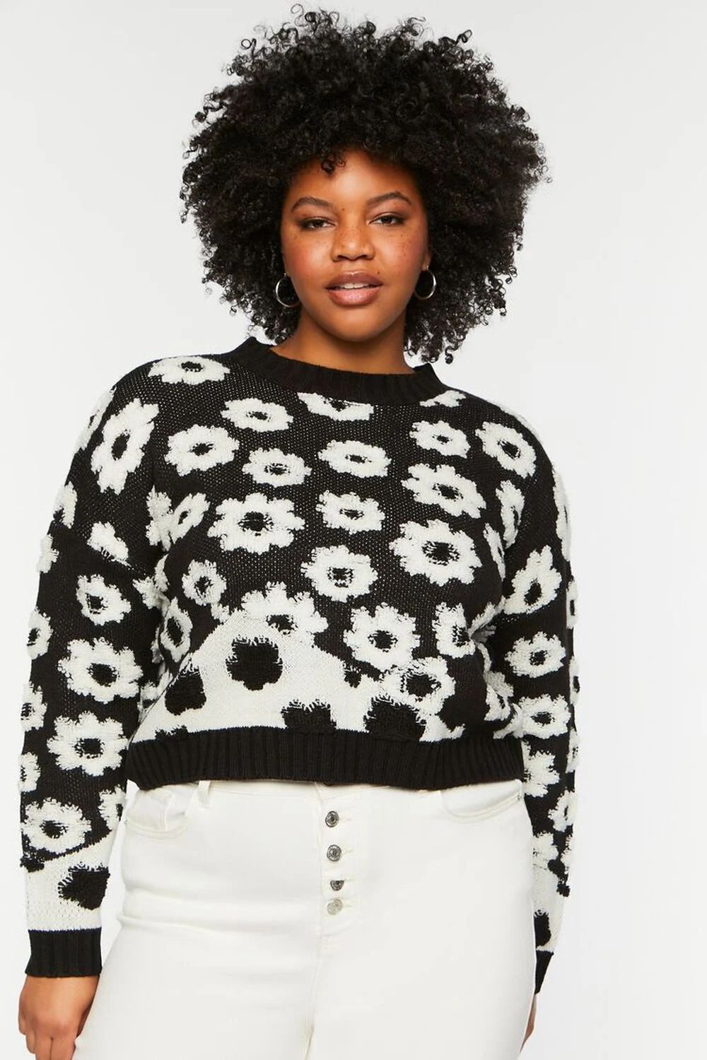 Plus Size Floral Colorblock Sweater | Forever 21 (US)