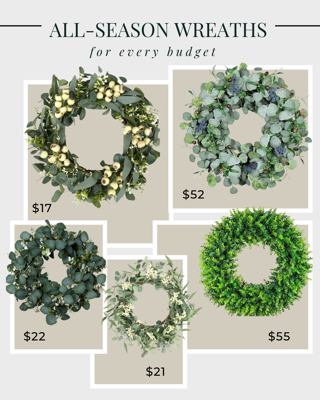 Favorite wreaths to keep up year-round on my door - just add a colored velvet ribbon and change it out seasonally! 

 #LTKHome