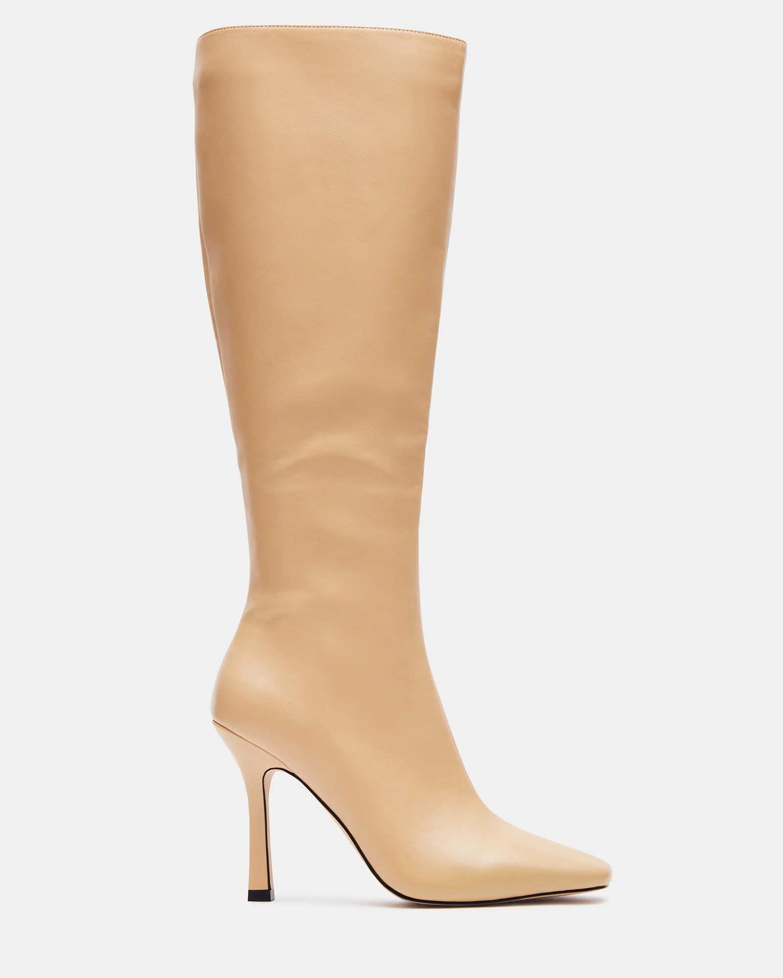 KALANI Cream Paris Square Toe Knee High Boot | Women's Boots | Steve Madden (US)