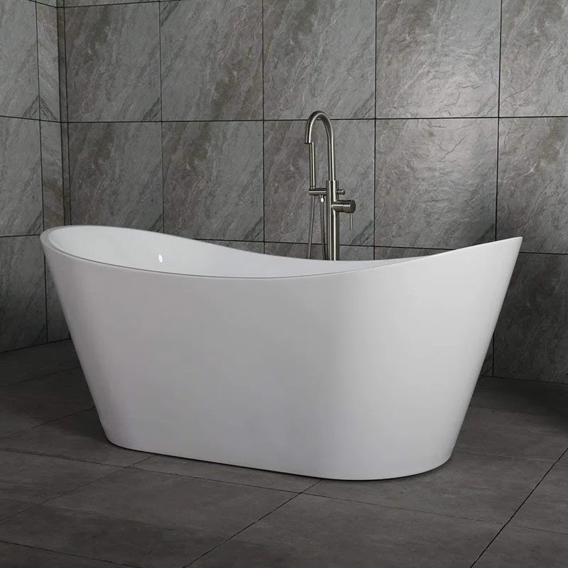 B-0010 Chrome 67" x 32" Freestanding Soaking Bathtub | Wayfair North America