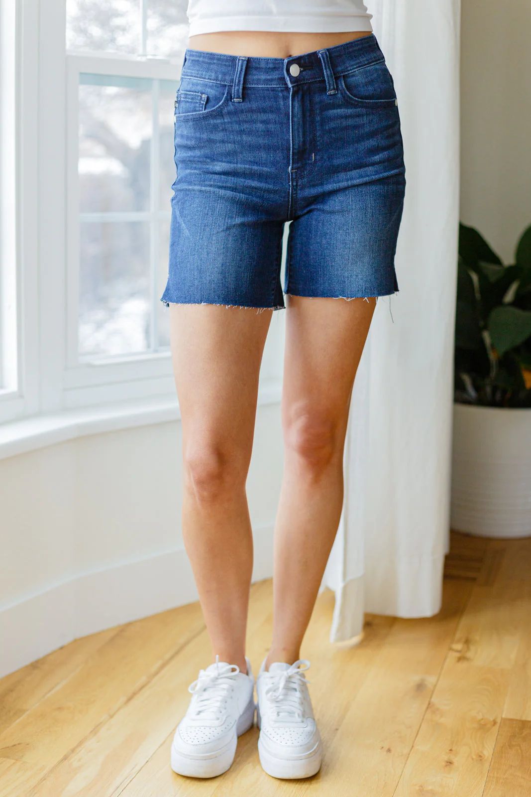 Cassie Mid Rise Cutoff Jeans Shorts | Peppered with leopard