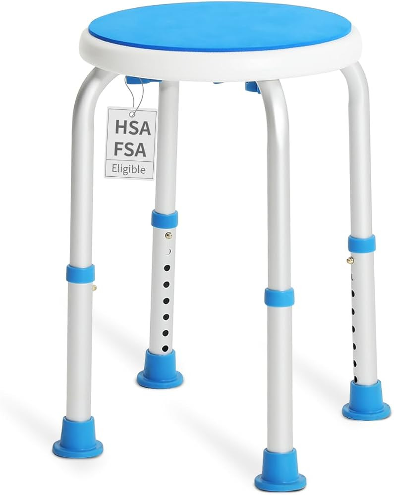 Adjustable Shower Chair for Inside Shower, HSA/FSA Eligible Round Shower Stool for Inside Bathtub... | Amazon (US)