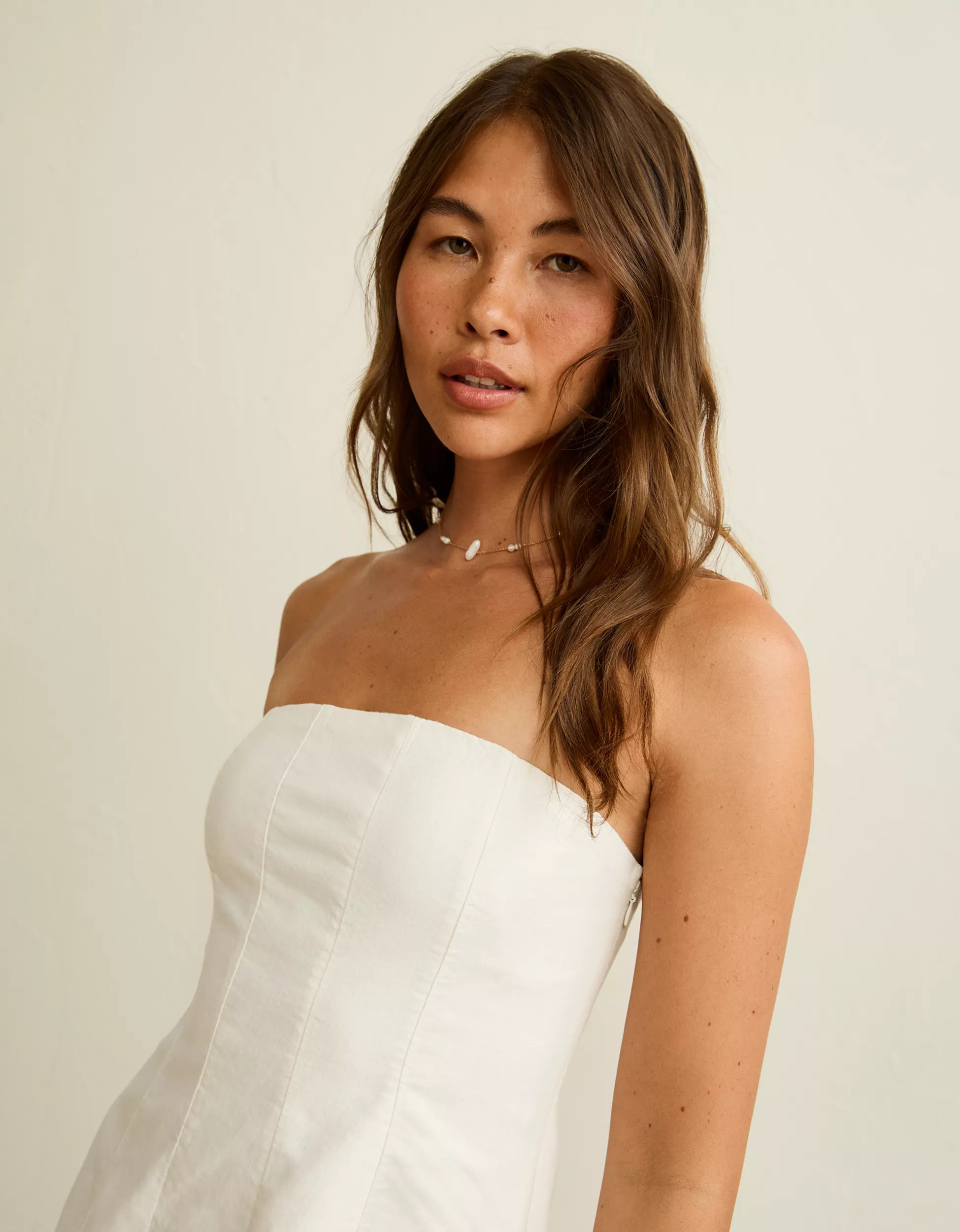 AE Linen-Blend Strapless Mini Dress | American Eagle Outfitters (US & CA)