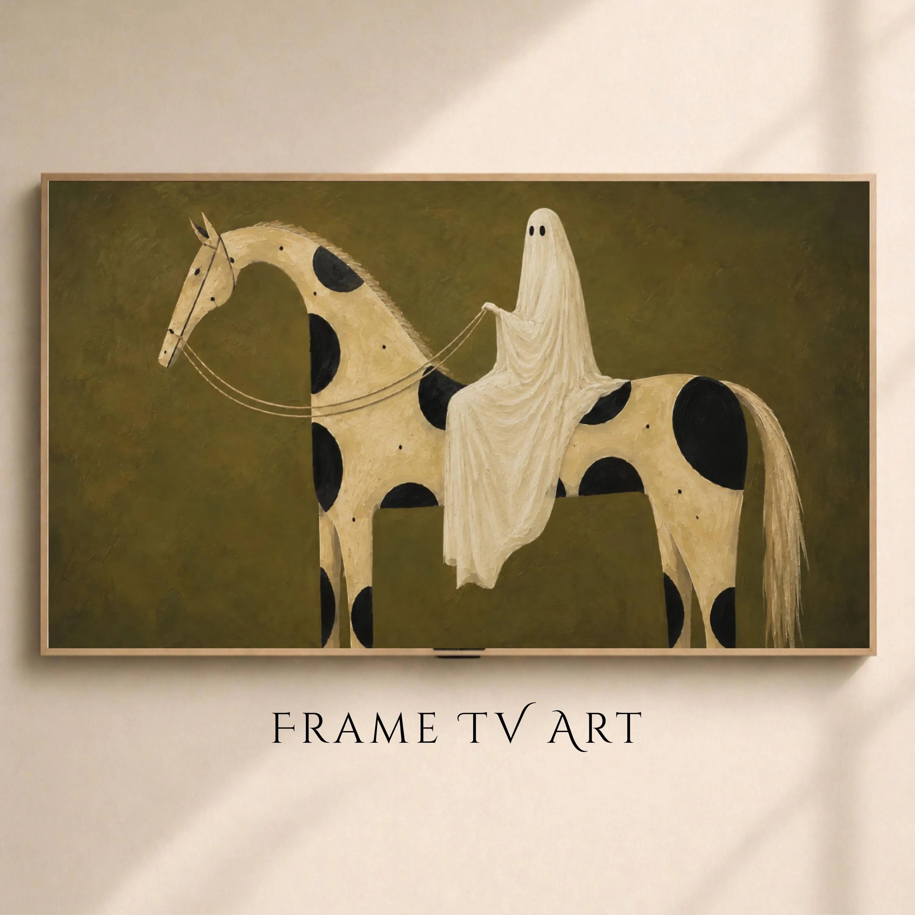 Minimalist Ghost on Horse Frame TV Art | Halloween Digital Art for Samsung Frame TV, Moody Vintage Wall Decor | Etsy (Global)