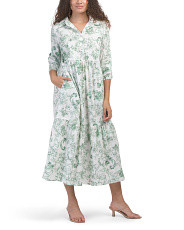 Toile Printed Maxi Shirt Dress | TJ Maxx