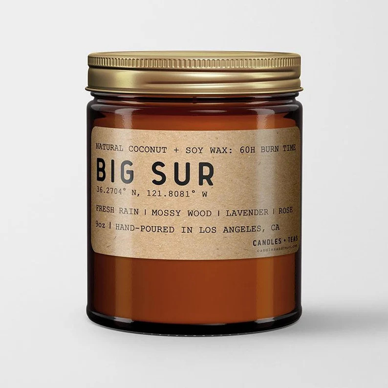 Big Sur: California Scented Candle (rain, Mossy Wood, Lavender, Rose) - Etsy | Etsy (US)