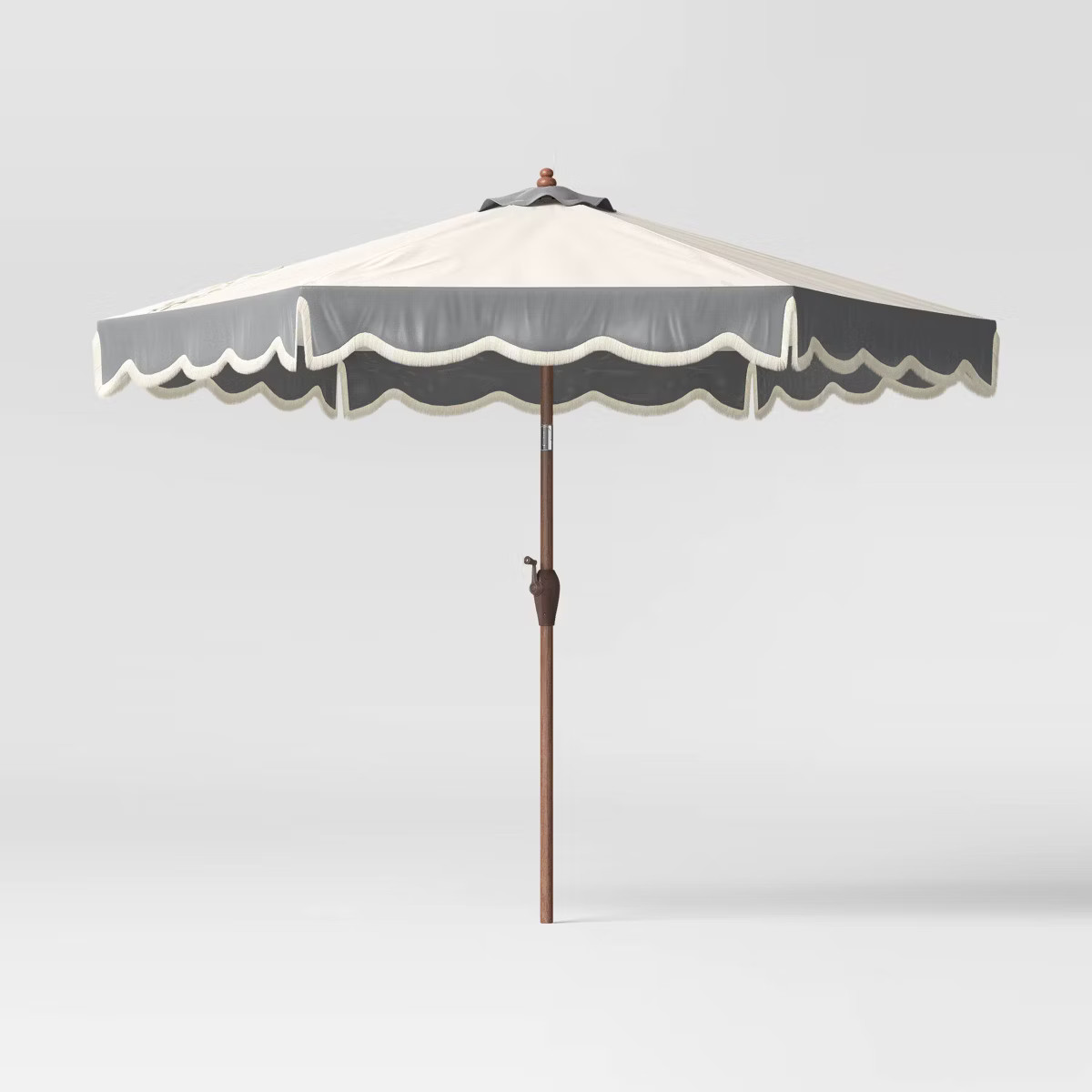 Round Scalloped Fringe Edge Outdoor Patio Market Umbrella Slate Blue - Threshold™ designed with... | Target