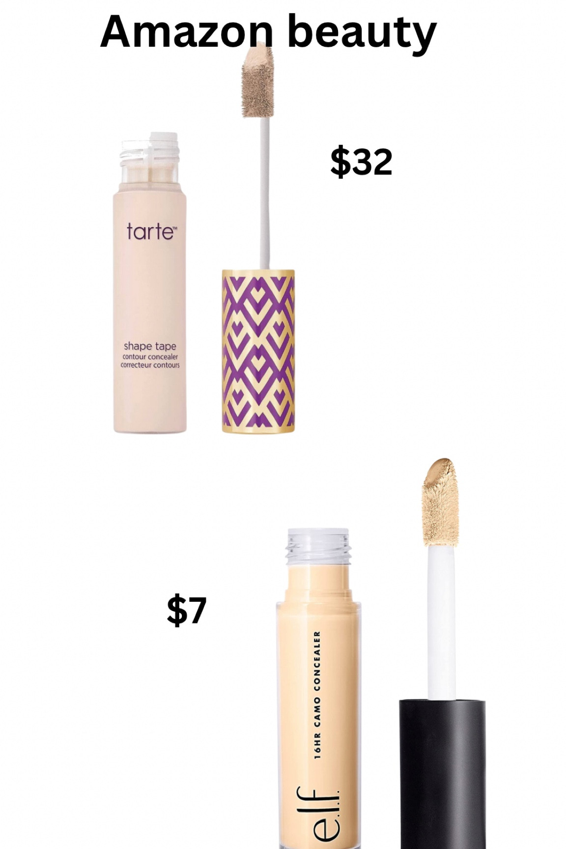 Amazon makeup dupe! Elf concealer vs Tarte shape tape concealer 

#LTKFind #LTKBeautySale #LTKbeauty