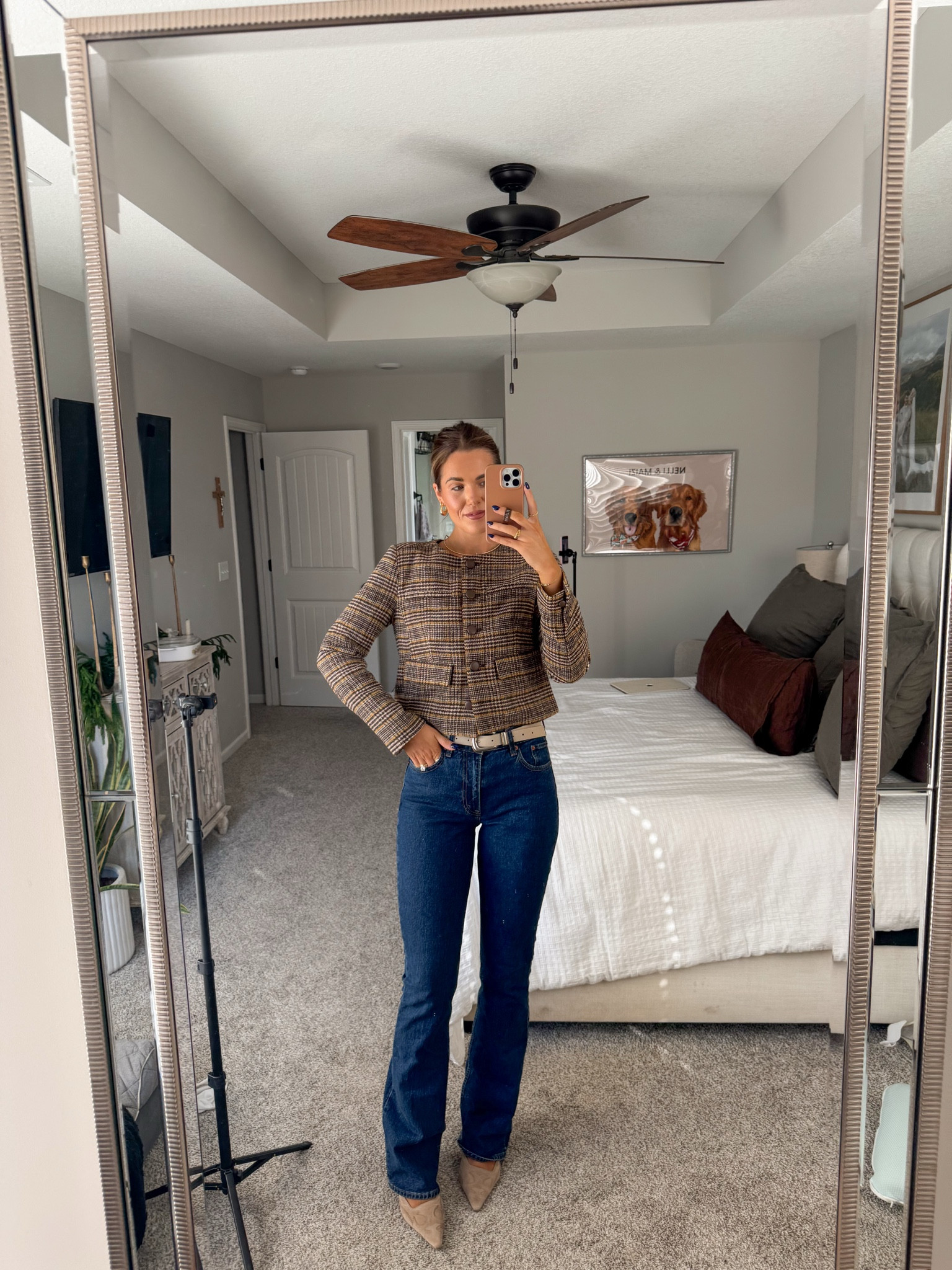 size small in blazer and 25/extra long in jeans! i’m 5’10
thanksgiving outfit inspo 

#LTKCyberWeek #LTKootd #LTKHoliday