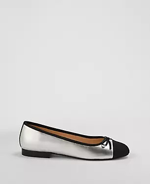 Cap Toe Metallic Ballet Flat | Ann Taylor (US)