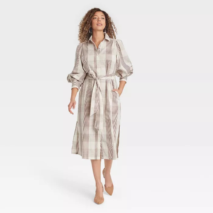 Women's Long Sleeve High Cuff Shirtdress - A New Day™ | Target