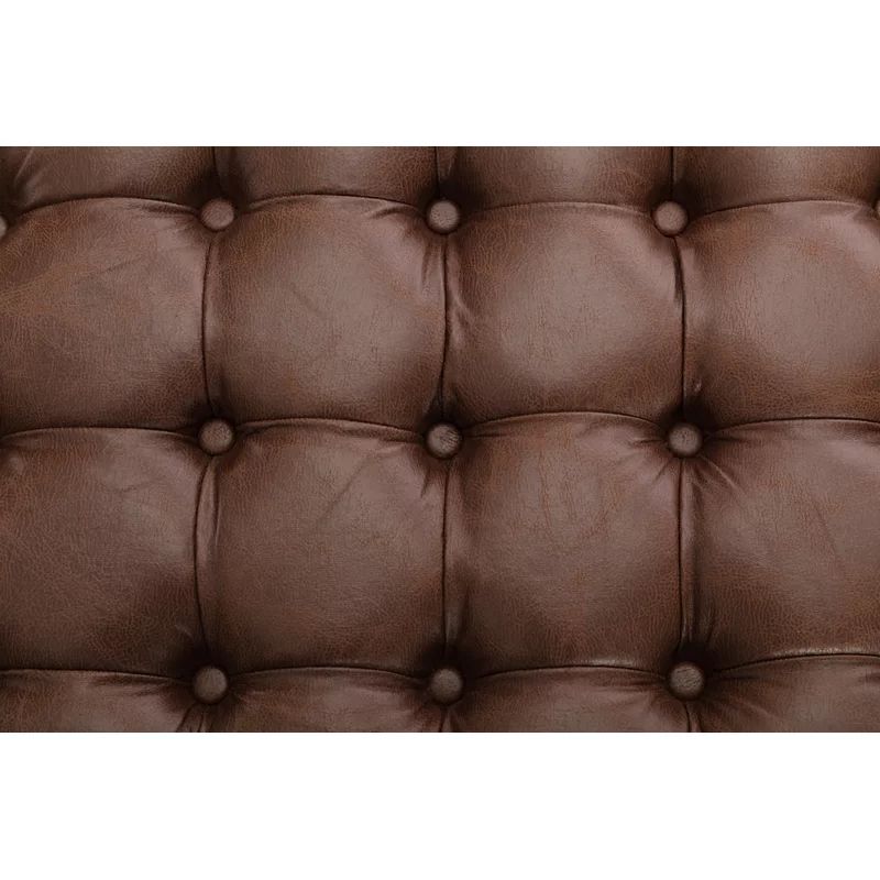 Kiah 28" Wide Faux Leather Tufted Square Standard Ottoman | Wayfair North America