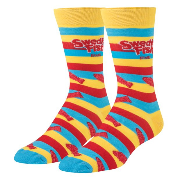Crazy Socks Swedish Fish Candy Stripes, Fun Crew Socks, Large, Unisex, Crew Fit, Women Size: 5-10... | Walmart (US)