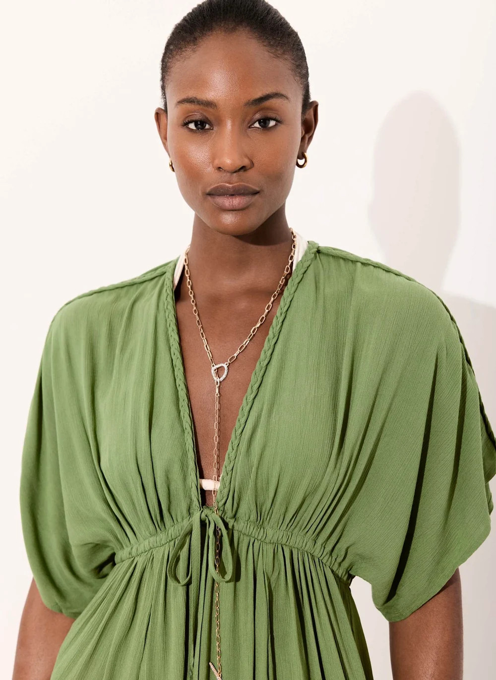 Green Cotton Beach Maxi Dress | Mint Velvet