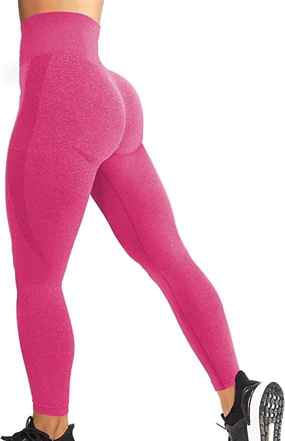 YEOREO Women High Waist Workout Gym Smile Contour Seamless Leggings Yoga Pants Tights | Amazon (US)