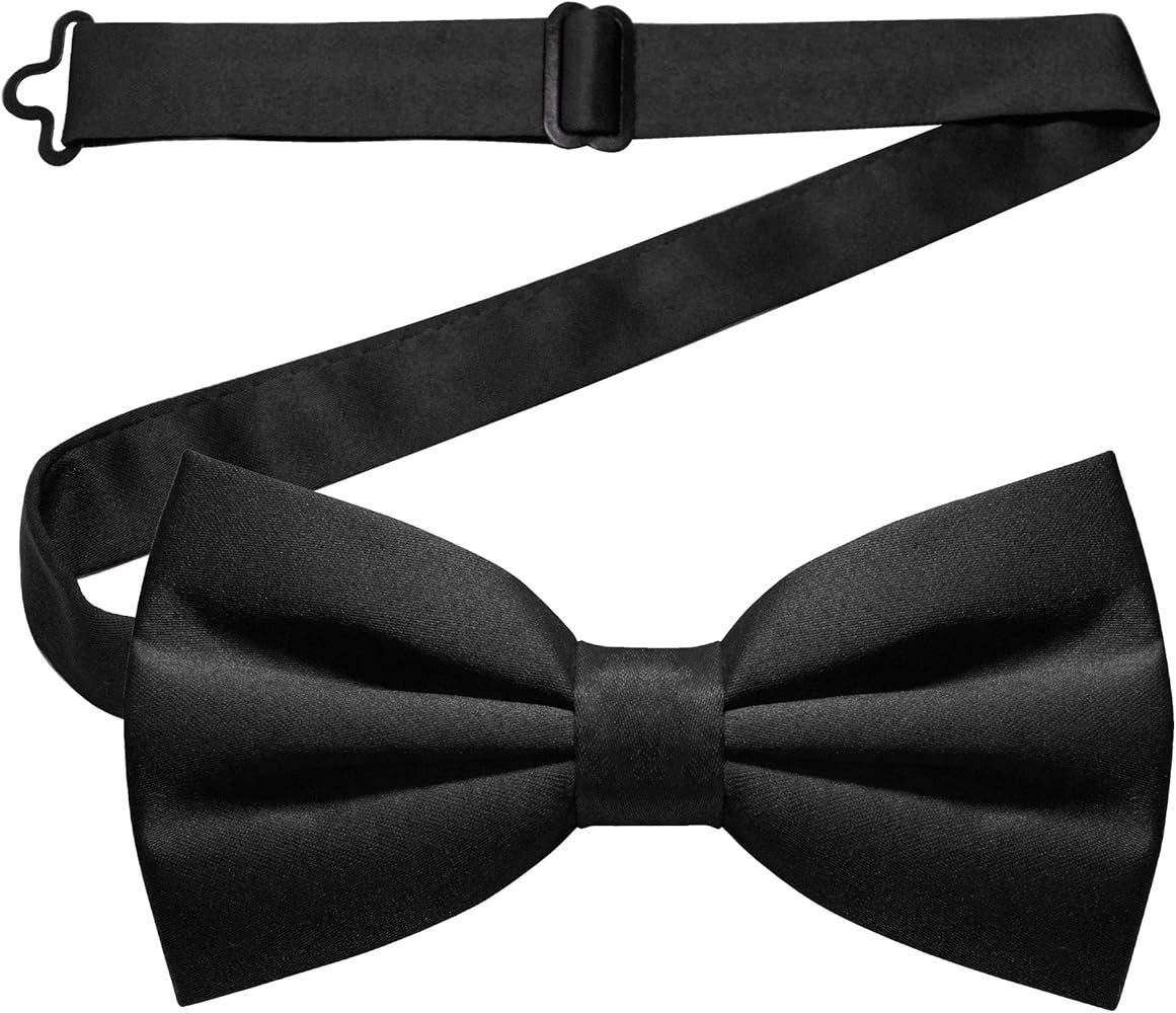 JEMYGINS Solid Color Pre-tied Bow Tie Adjustable Bowtie for Men | Amazon (US)