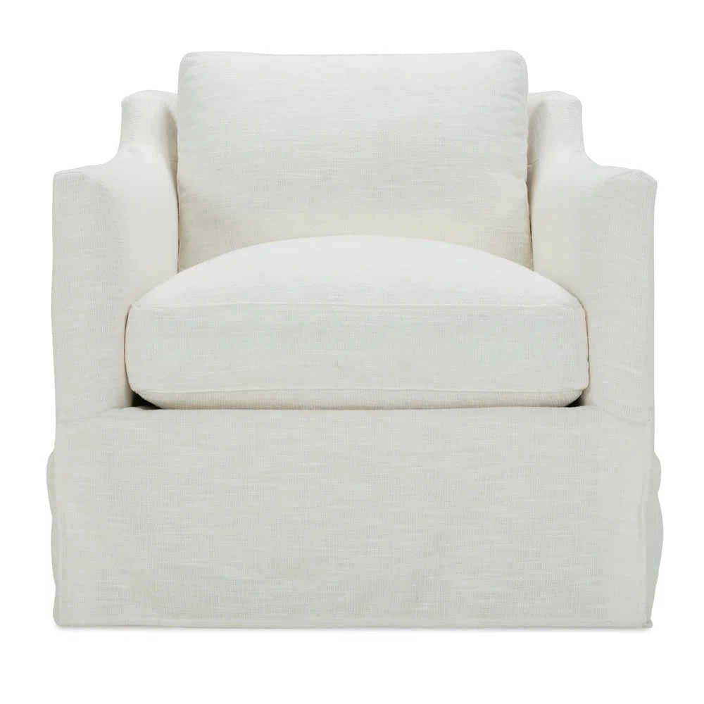 Madeline 33" W Slipcovered Swivel Armchair | Wayfair North America