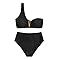 Milumia Women's 2 Piece One Shoulder Bikini Sets V Wired High Waisted Swimsuit Swimwear | Amazon (US)