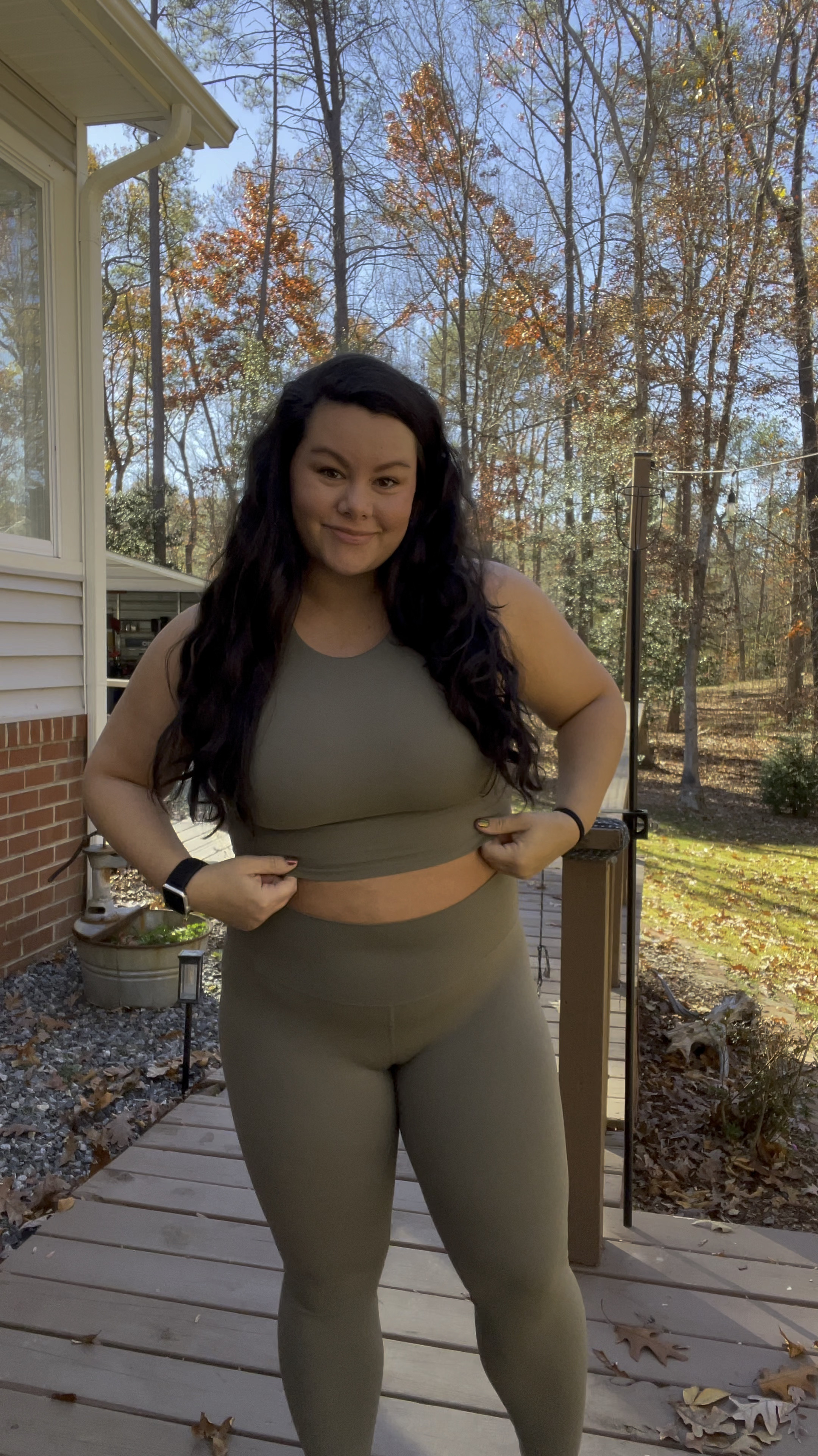 cute workout set 🤍✨ wearing a size L i top and bottom but could have sized down to a M in leggings. 

#LTKmidsize #LTKfitness #LTKGiftGuide