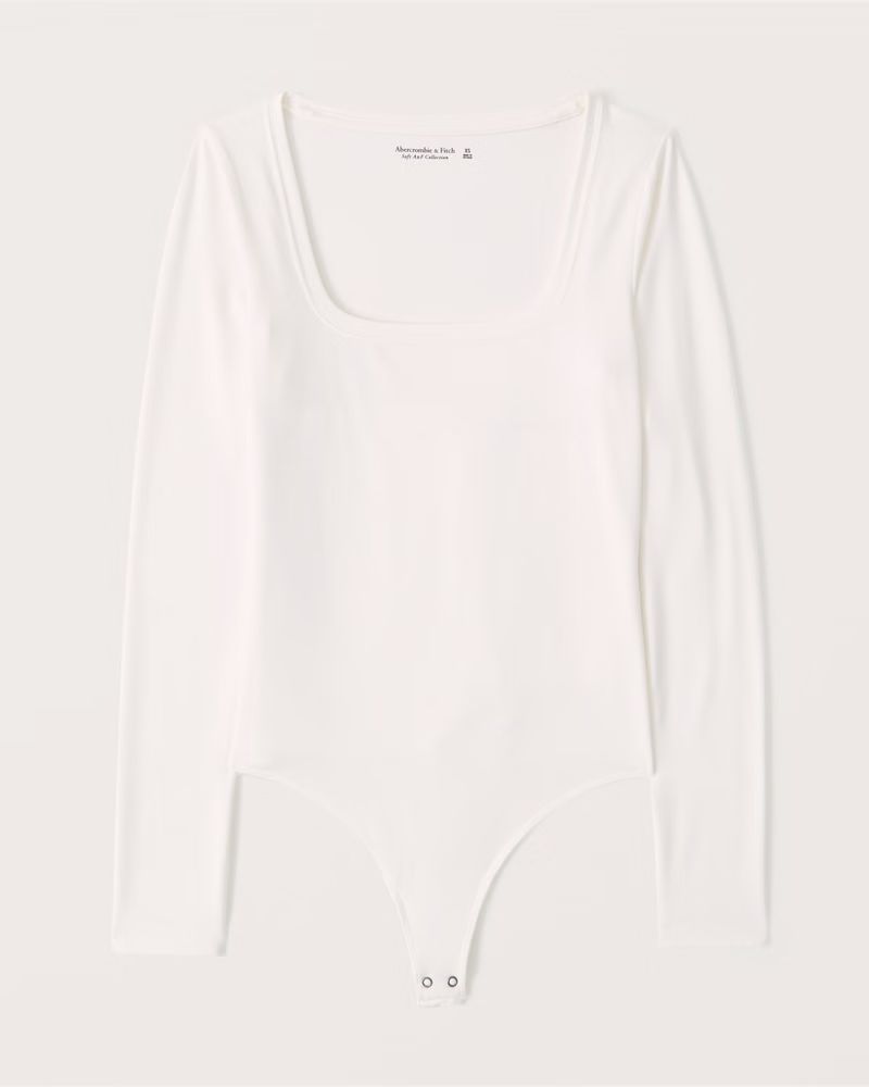 Women's Luxe Cozy Long-Sleeve Squareneck Bodysuit | Women's Tops | Abercrombie.com | Abercrombie & Fitch (US)