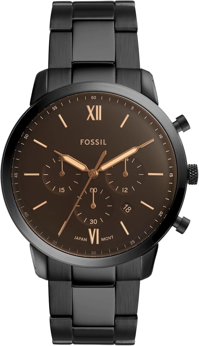 Fossil Men's Neutra Quartz Stainless Steel and Leather Chronograph Watch | Amazon (US)