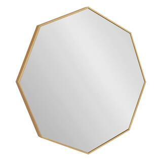 Kate and Laurel Rhodes 30 in. x 30 in. Classic Octagon Framed Gold Wall Accent Mirror-218346 - Th... | The Home Depot