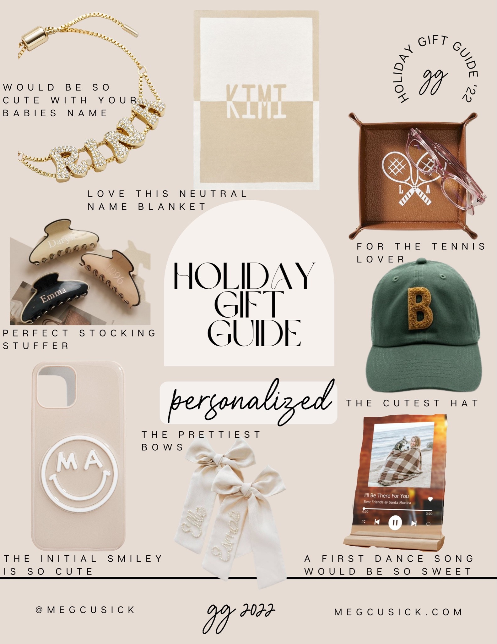 Holiday gift guide-personalized!

Song plaque, phone case, claw clips, hair clips, necklace, hat, leather, hair bows, throw blanket 

#LTKSeasonal #LTKhome #LTKHoliday