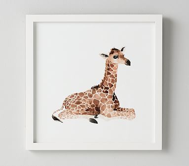 Baby Giraffe Framed Art | Pottery Barn Kids