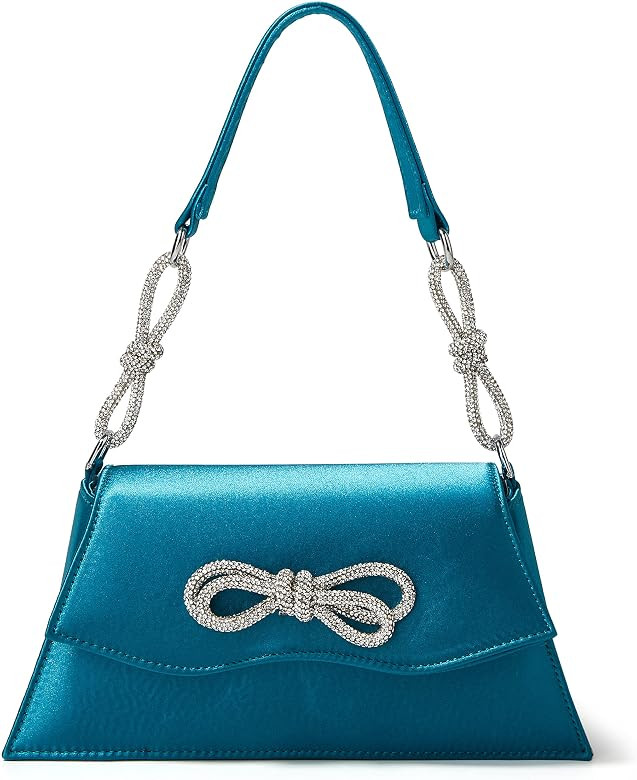 Double Bow Rhinestone Evening Handbag for Women Mini Hobo Bag Tote Bag Elegant Purses for Wedding... | Amazon (US)