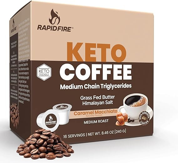 Rapidfire Caramel Macchiato Ketogenic High Performance Keto Coffee Pods, Supports Energy & Metabo... | Amazon (US)
