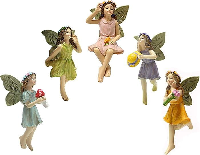 KOCNYDEY Garden Miniatures Fairies Mini Garden Figurine Set Fairies Statues Without a Stick for O... | Amazon (US)