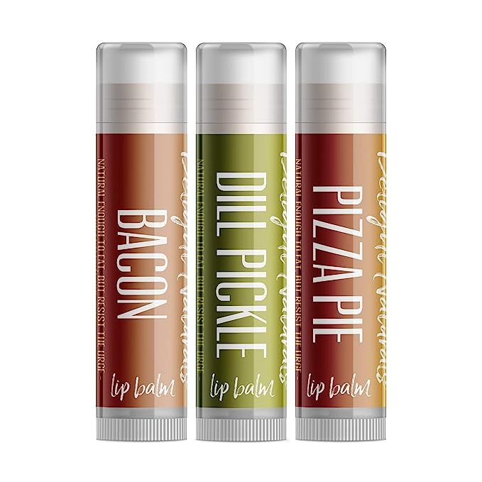Delight Naturals Weird Flavor Fun Lip Balm Set - 3 Funny Novelty lip balm flavors - Dill Pickle, ... | Amazon (US)