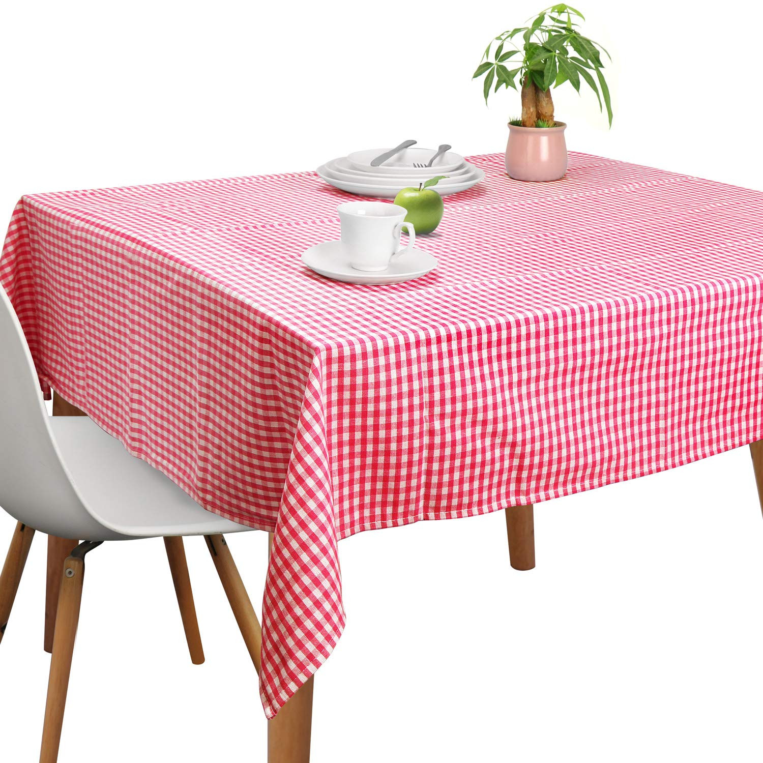 Tablecloths, Rectangle Vintage Table Covers Pure Cotton Gingham Tablecloths Oversized Christmas H... | Amazon (US)