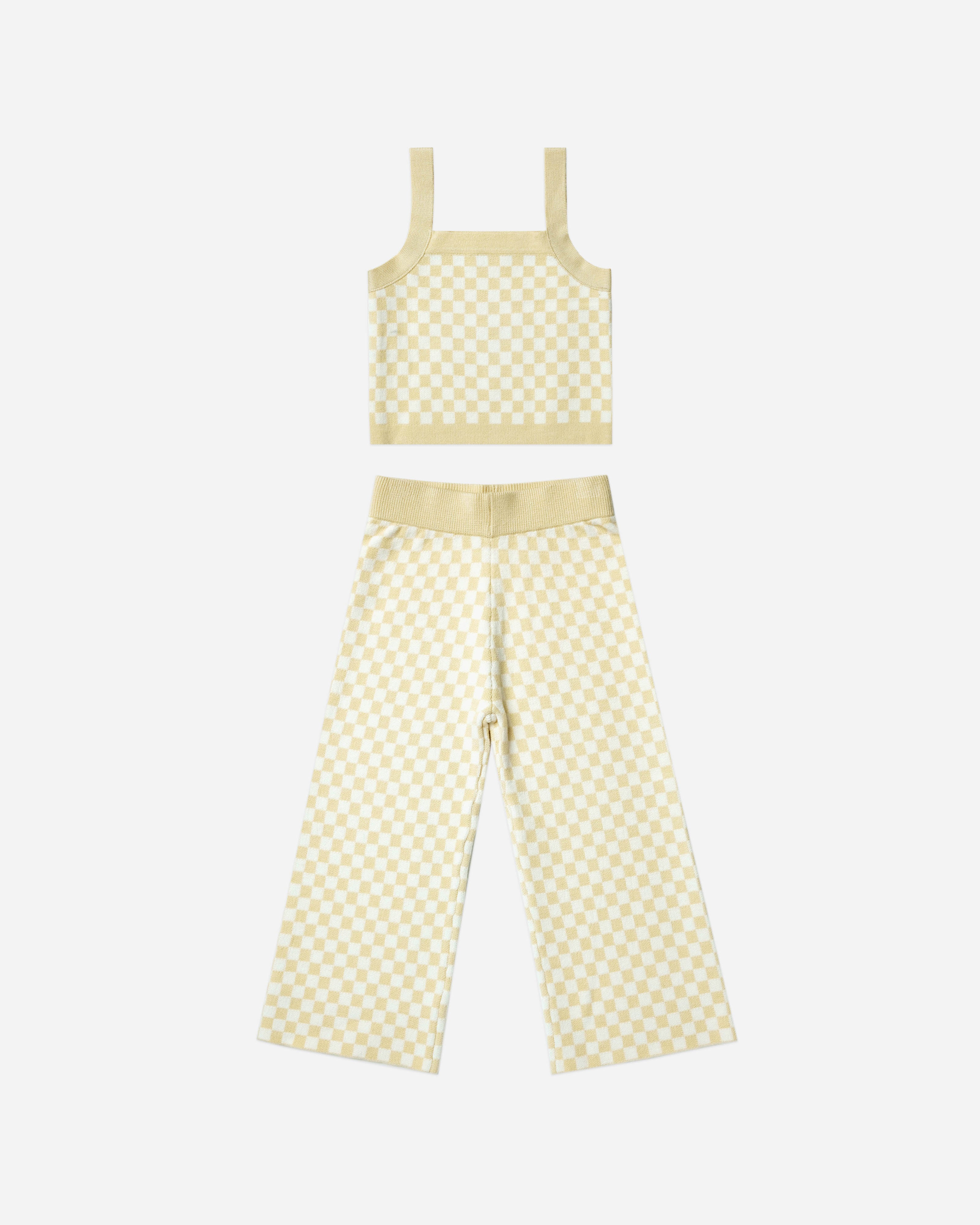 checker knit set || lemon check | Rylee + Cru
